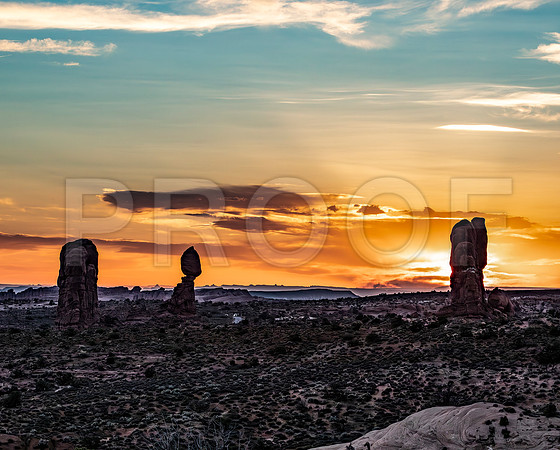 Sunset at Balanced Rock, Arches National Park